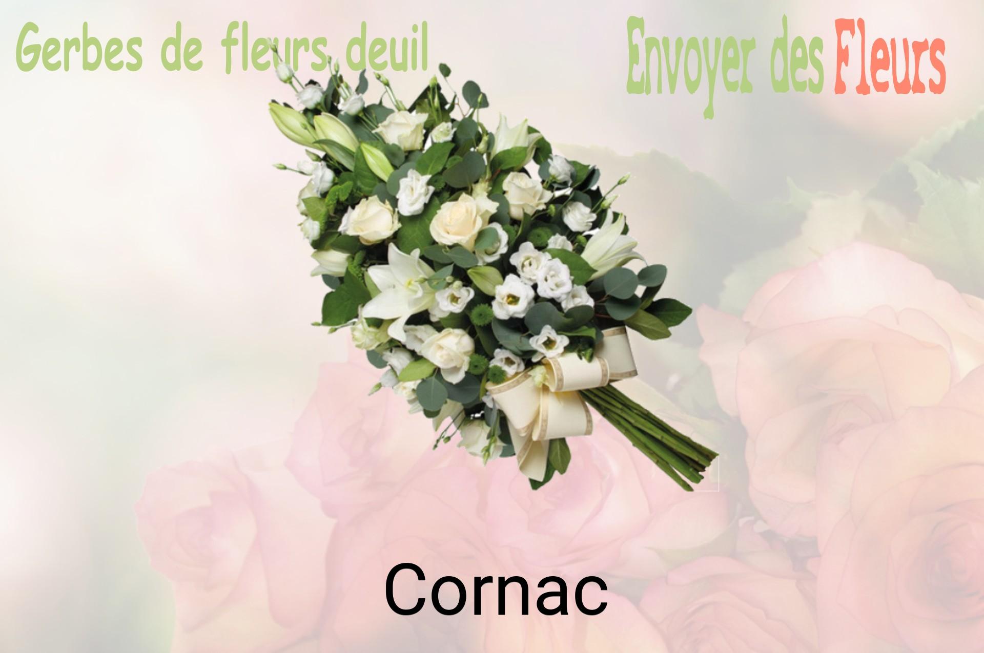 Gerbe de fleurs de deuil livrée à Cornac